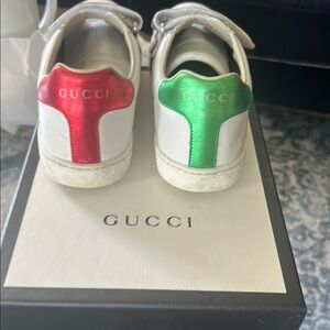 Gucci White and Red Sneakers with Minimalist Design